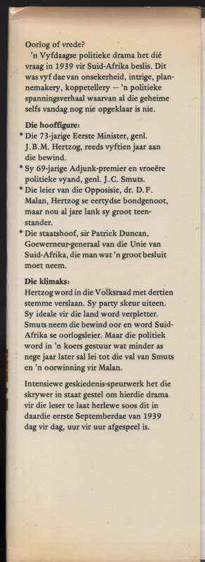 Vyf Dae: Oorlogskrisis van 1939 - 'n Spanningsverhaal uit SA Geskied - Van Wyk, At