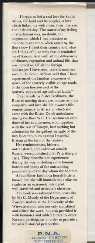 A Few Months with the Boers: The War Reminiscences of a Russian Nurs - Izedinova, S.