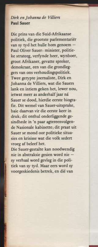 Paul Sauer - De Villiers, Dirk; De Villie