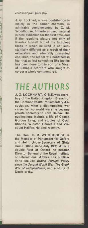 Rhodes - Lockhart, J. G.; Woodhouse,