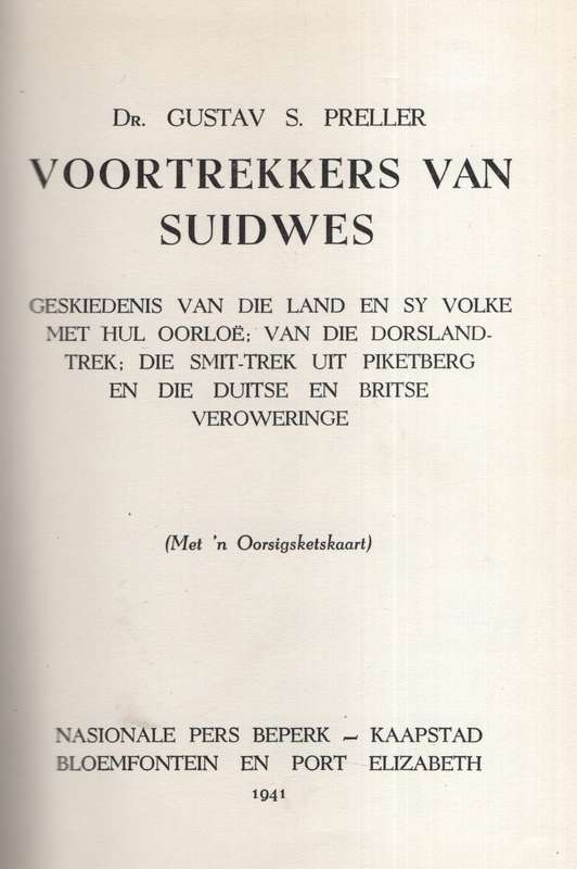Voortrekkers van Suidwes - Preller, Gustav S.