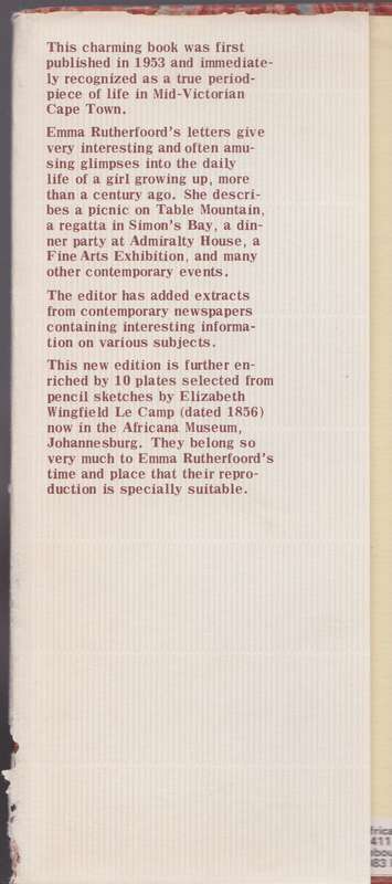 In Mid Victorian Cape Town: Letters from Miss Rutherfoord - Murray, Joyce (ed)