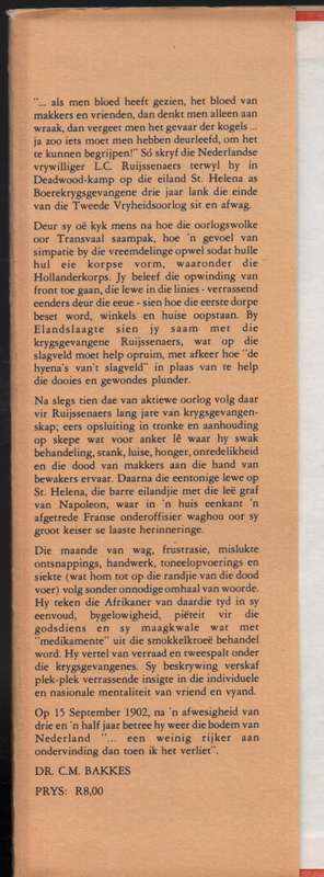 Krijgsgevangenschap van L.C. Ruijssenaers, 1899-1902. Bronnepublikas - Ferreira, O. J. O.