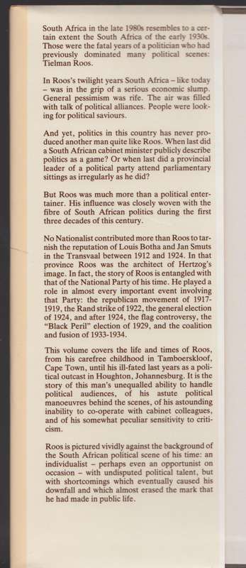Tielman Roos - Political Prophet or Opportunist - Brits, J. P.