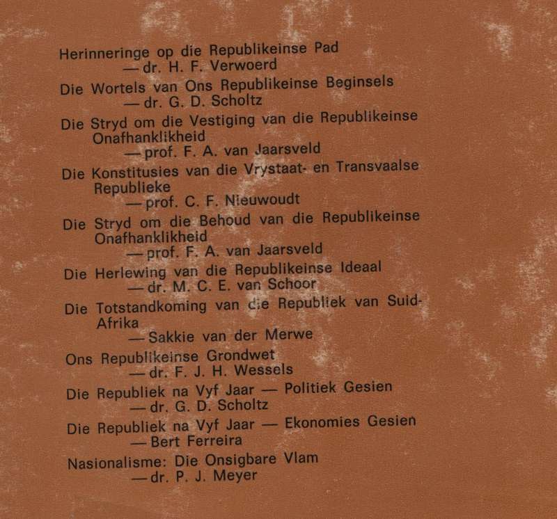 Die Republiek van Suid-Afrika: Agtergrond, Ontstaan en Toekoms - Van Jaarsveld, F. A. (ed); S