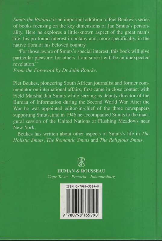 Smuts the Botanist. The Cape Flora and the Grasses of Africa - Beukes, Piet