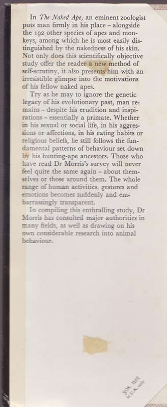 The Naked Ape. A Zoologist's Study of the Human Animal - Morris, Desmond