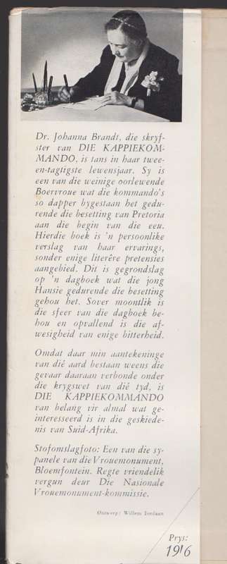 Die Kappiekommando, of Boerevroue in Geheime Diens - Brandt, Johanna