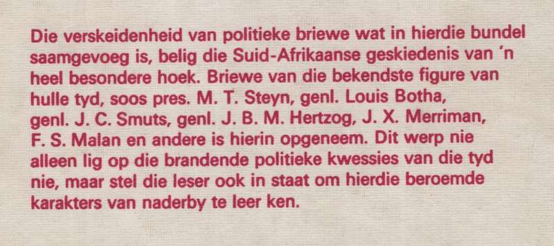 Politieke Briewe, 1909-1912. Deel 1&2 - Marais, A. H.