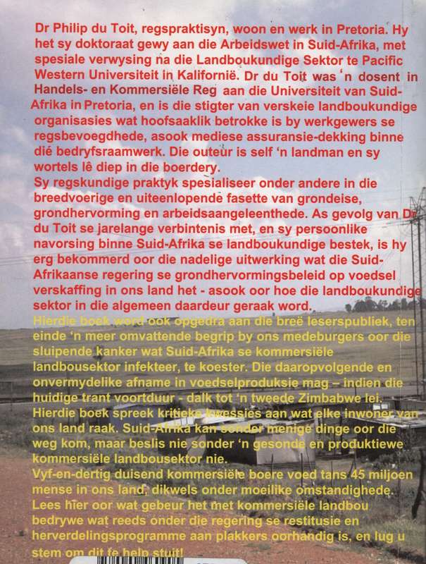 Groot Suid Afrikaanse Grond Skandaal - Dutoit, P