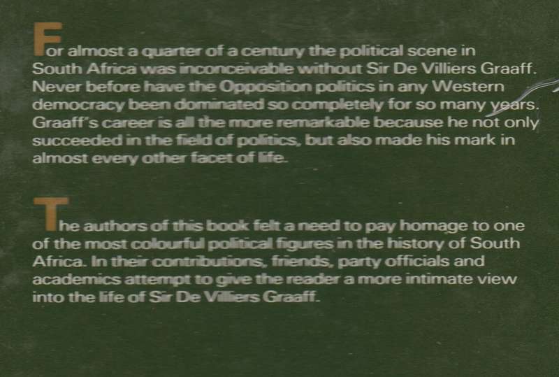 Sir De Villiers Graaf - Barnard, Leo; Kriek, Dan