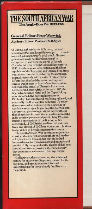 The South African War. The Anglo-Boer War 1899-1902 - Warwick, Peter (ed)