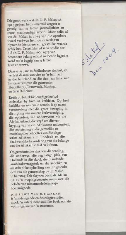 Die Lewe van D. F. Malan - Booyens, Bun