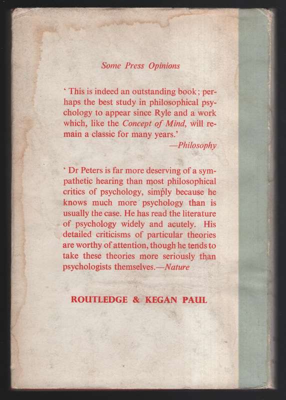 The Concept of Motivation - Peters, R. S.