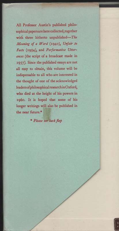 Philosophical Papers - Austin, J. L.; Urmson, J. O.
