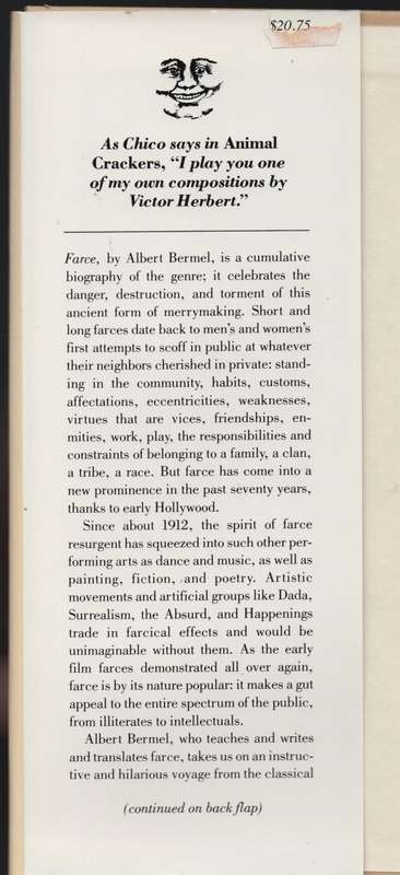 Farce: A History from Aristophanes to Woody Allen - Bermel, Albert