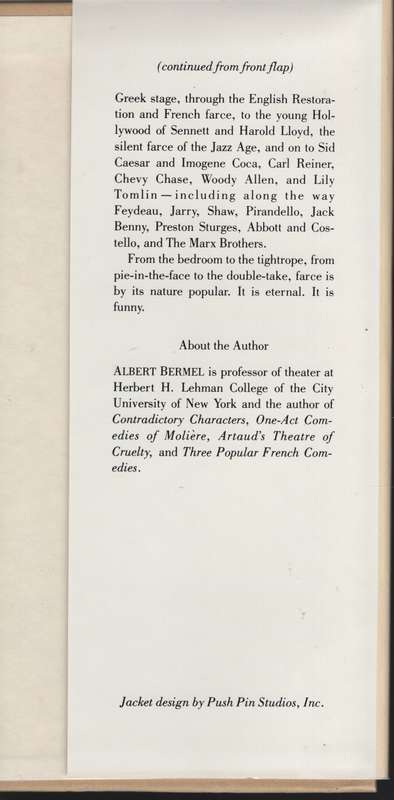 Farce: A History from Aristophanes to Woody Allen - Bermel, Albert