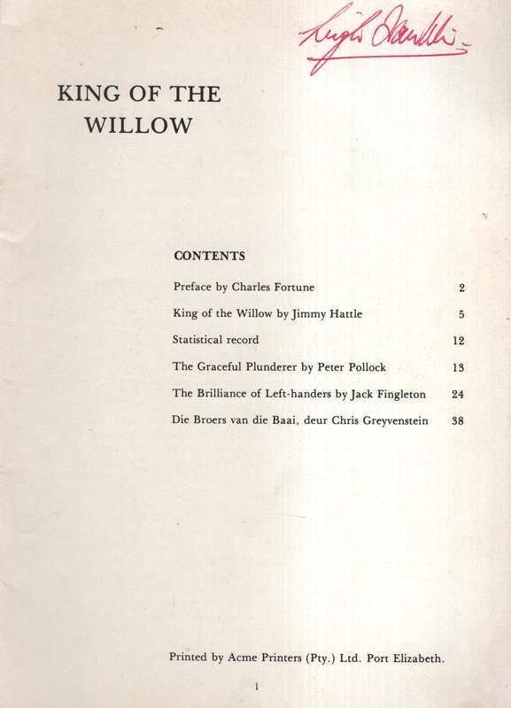 KING OF THE WILLOW - HATTLE,J