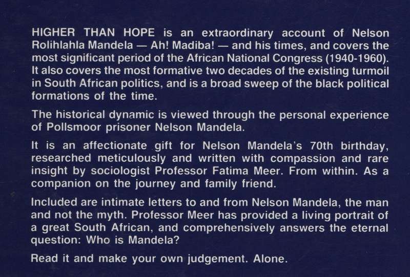 Higher than Hope - Meer, Fatima