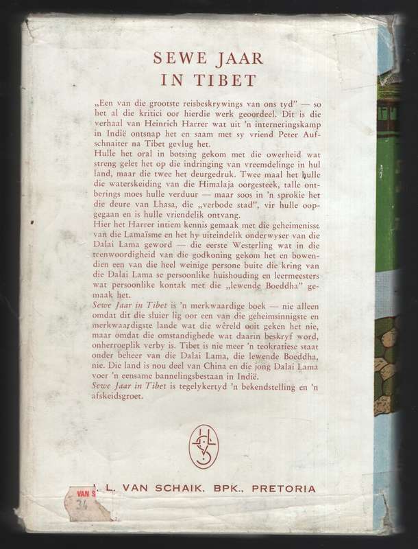 Sewe Jaar in Tibet. Die Libri-Reeks van Klassieke Jeuglektuur Nr.32 - Harrer, Heinrich; Human, J.