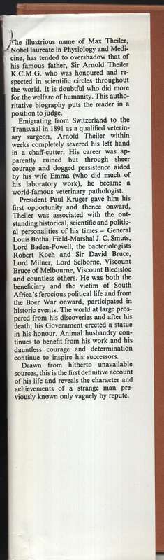 There was a Man: The Life and Times of Sir Arnold Theiler K.C.M.G. o - Gutsche, Thelma