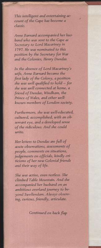 The Letters of Lady Anne Barnard to Henry Dundas, from the Cape and  - Barnard, Anne; Robinson, A.