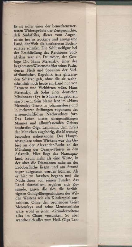 Hans Merensky, ein Deutcher Pionier in Sudafrika - Lehmann, Olga