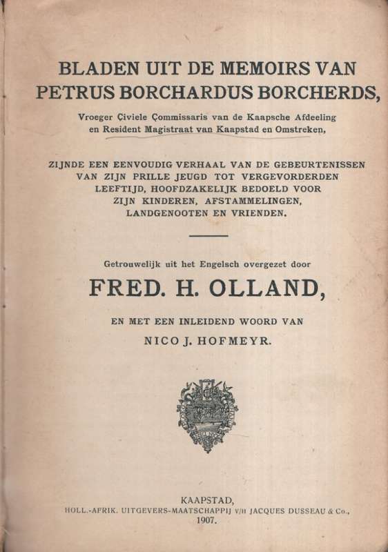 Bladen uit de Memoirs van Petrus Borchardus Borcherds - Borcherds, Petrus Borchardus