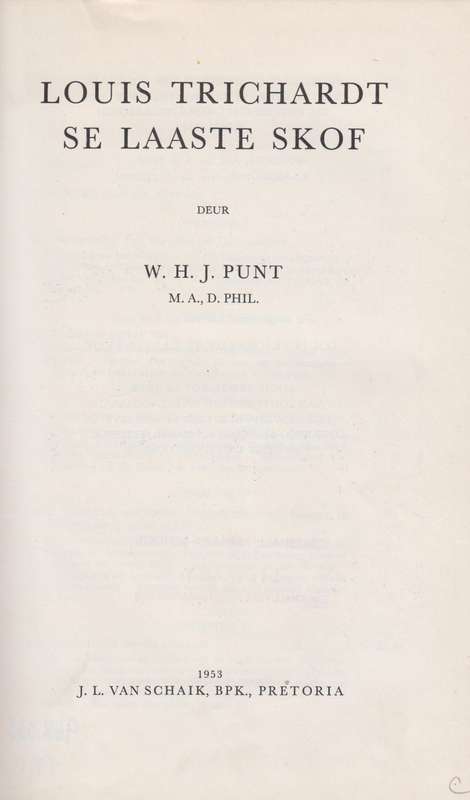 Louis Trichardt se Laaste Skof - Punt, W. H. J.