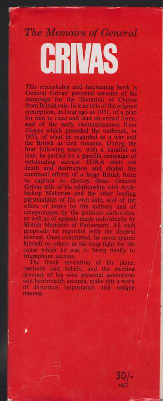 The Memoirs of General Grivas - Foley, Charles (ed)