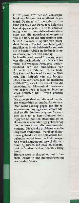 Die Geskiedenis van Mosambiek. Afrikareeks No. 1 - Van Aswegen, H. J.; Verhoef,