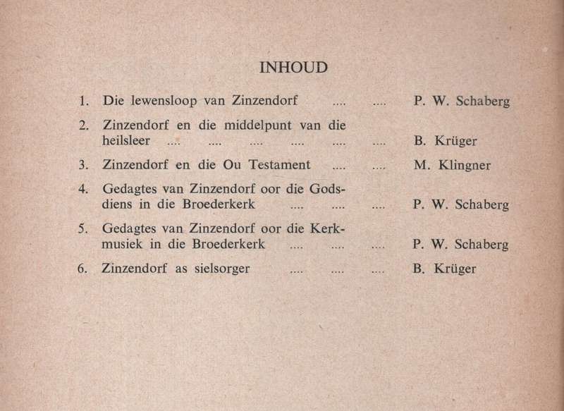 Die Graaf von Zinzendorf, die Stigter van die Hernude Broederkerk - Kruger, B.; et al
