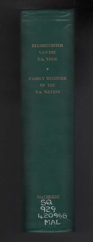 Stamregister van die Suid-Afrikaanse Volk / Family Register of the S - Malherbe, D. F. du T.