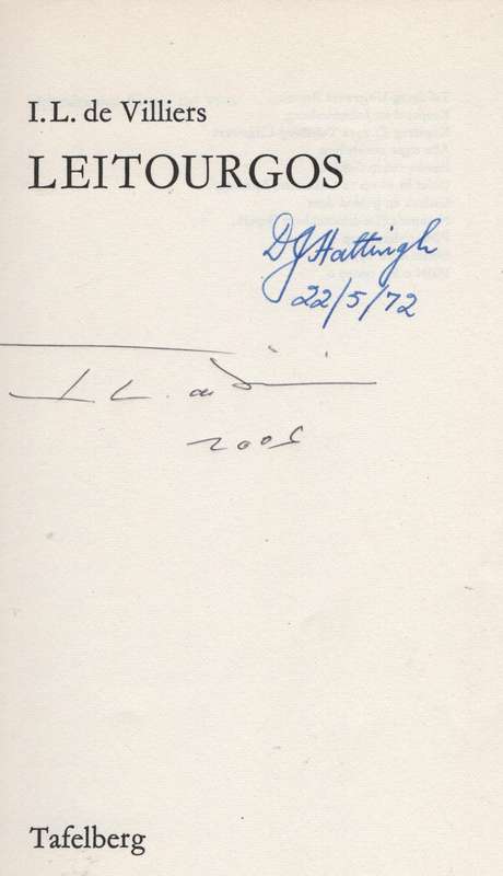 Leitourgos - De Villiers, I. L.