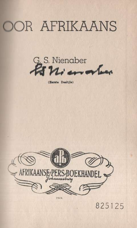 Oor Afrikaans. Deel 1 - Nienaber, G. S.