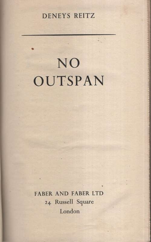 No Outspan - Reitz, Deneys