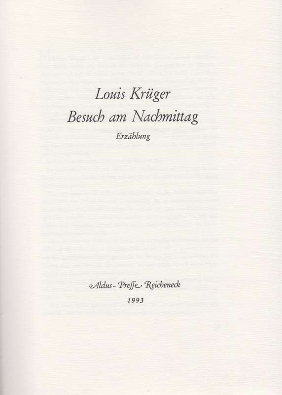 Besuch am Nachmittag - KrÃ¼ger, Louis