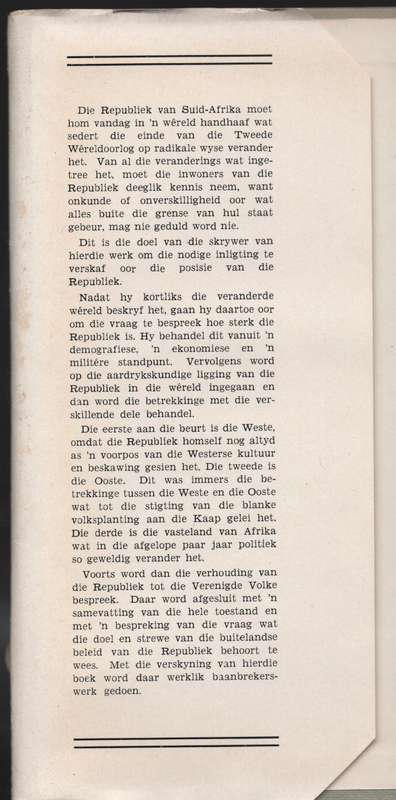 Die Republiek van Suid-Afrika en die Nuwe WÃªreld - Scholtz, G. D.