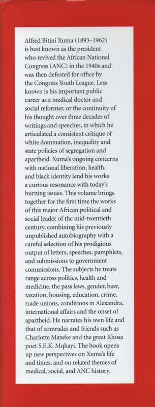 A. B. Xuma - Autobiography and Selected Works. Van Riebeeck Society  - Xuma, A. B.; Limb, Peter (ed