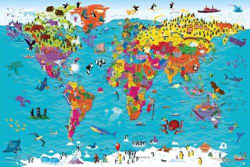 Collins Childrenâs World Wall Map: An Illustrated Poster for Your  - Steve Evans