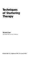 Techniques of Stuttering Therapy - Richard Ham