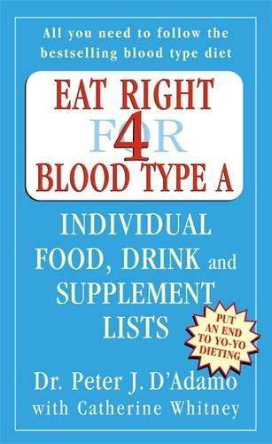 Eat Right for Blood Type A: Individual Food Drink and Supplement Lis - Dr. Peter J. D'Adamo