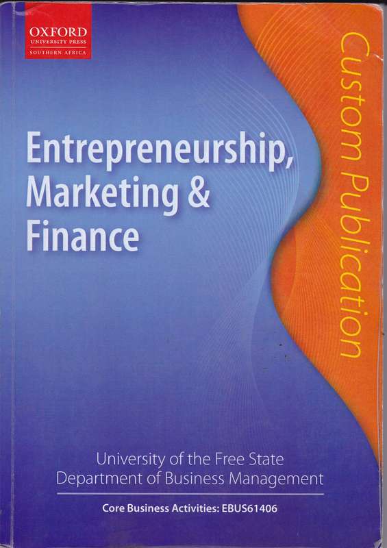 ENTREPRENEURSHIP MARKETING FINANCE SECONDHAND - CUSTOM