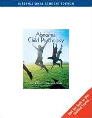 Abnormal Child Psychology International Edition - Eric J. Mash