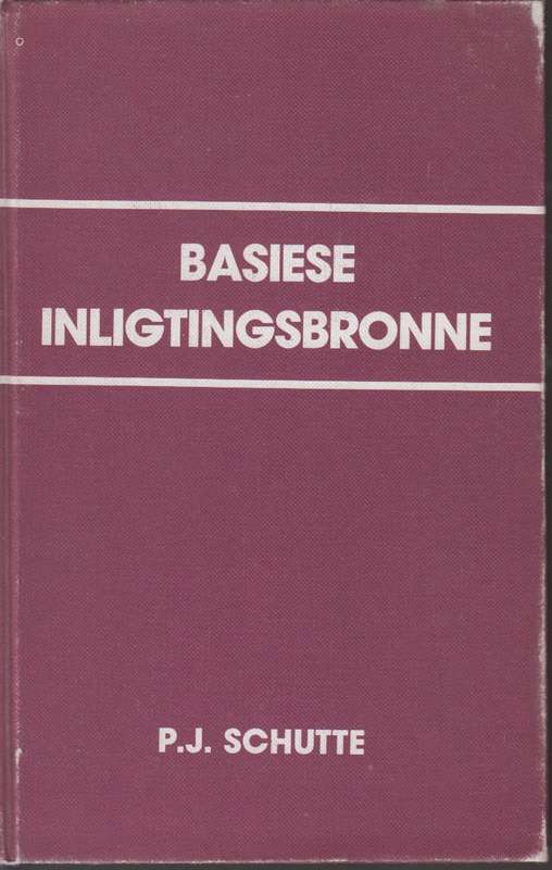 BASIESE INLIGTINGSBRONNE OU 2H SECONDHAND - SCHUTTE,P