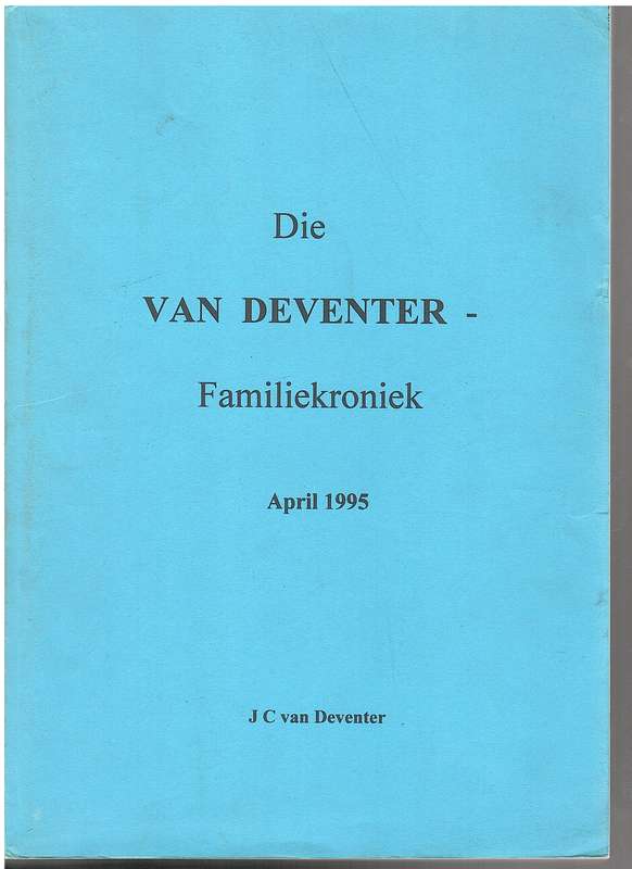 VAN DEVENTER FAMILIEKRONIEK SECONDHAND - VANDEVENTER,JC