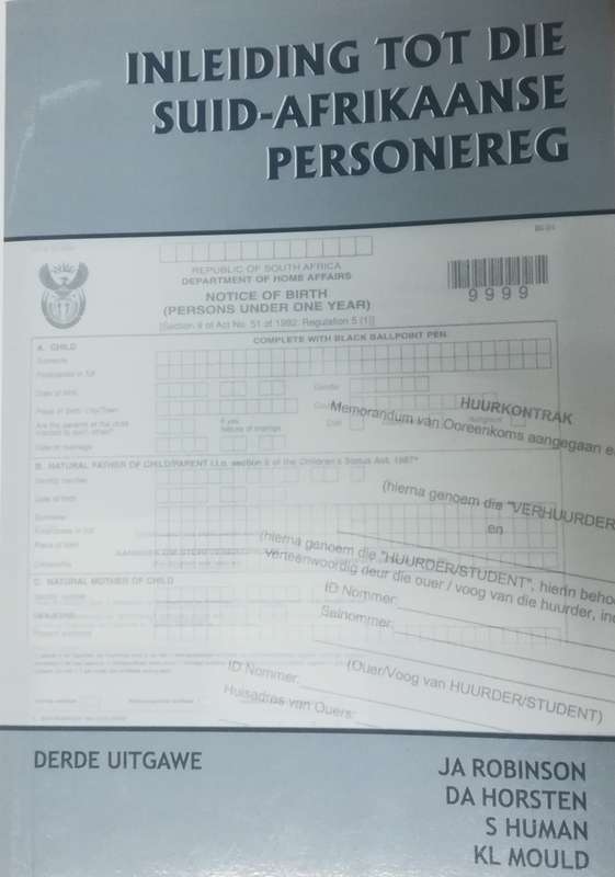 INLEIDING TOT DIE SA PERSONEREG 2ED 2H SECONDHAND - ROBINSON,JA