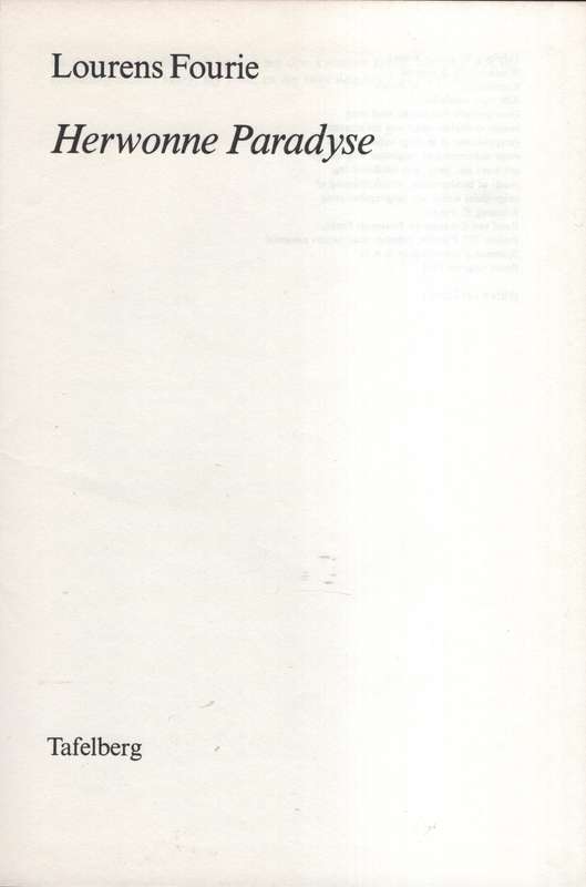 Herwonne Paradyse - Fourie, Lourens