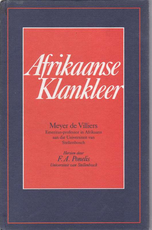 AFRIKAANSE KLANKLEER SECONDHAND - DEVILLIERS,M