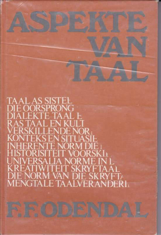ASPEKTE VAN TAAL SECONDHAND - ODENDAAL,F